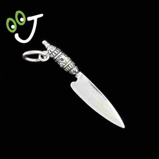 Colgante cuchillo canario pequeño de plata -Joyas – Artesanía- ¡De canarias para ti!